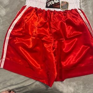 Red Satin Farabi Boys Boxing Shorts NWT‎
